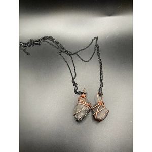 Black Fluorite Wire Wrapped Stone